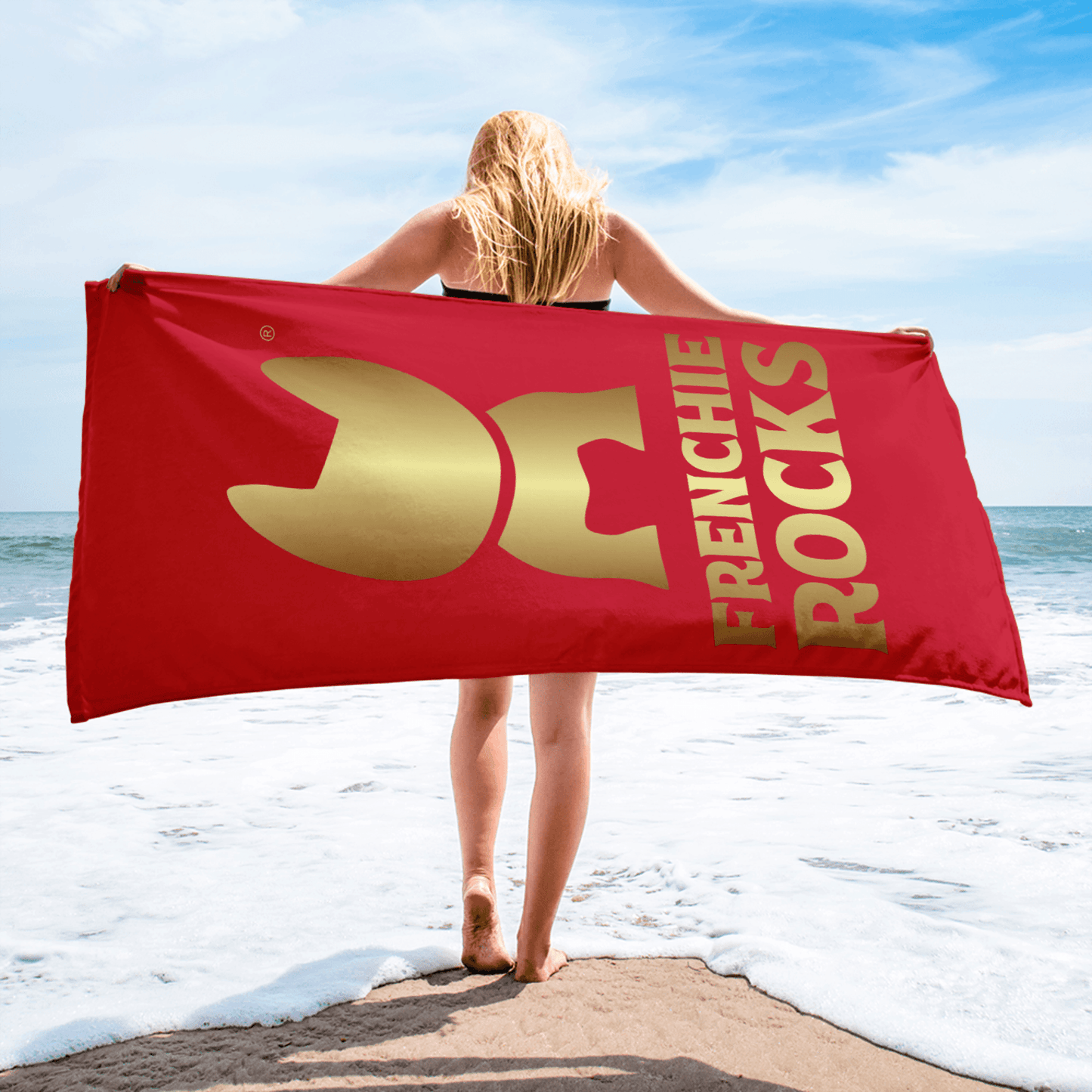 Frenchie Rocks Beach Towel - Frenchie Rocks