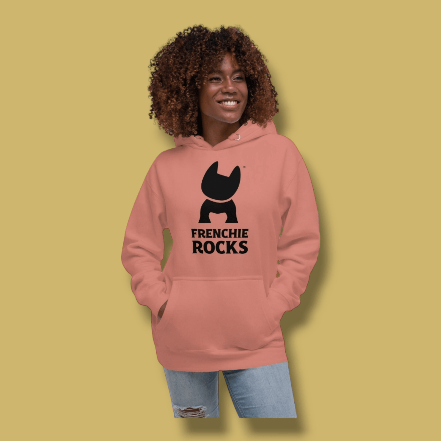 Frenchie Rocks Black Logo Hoodie - Frenchie Rocks