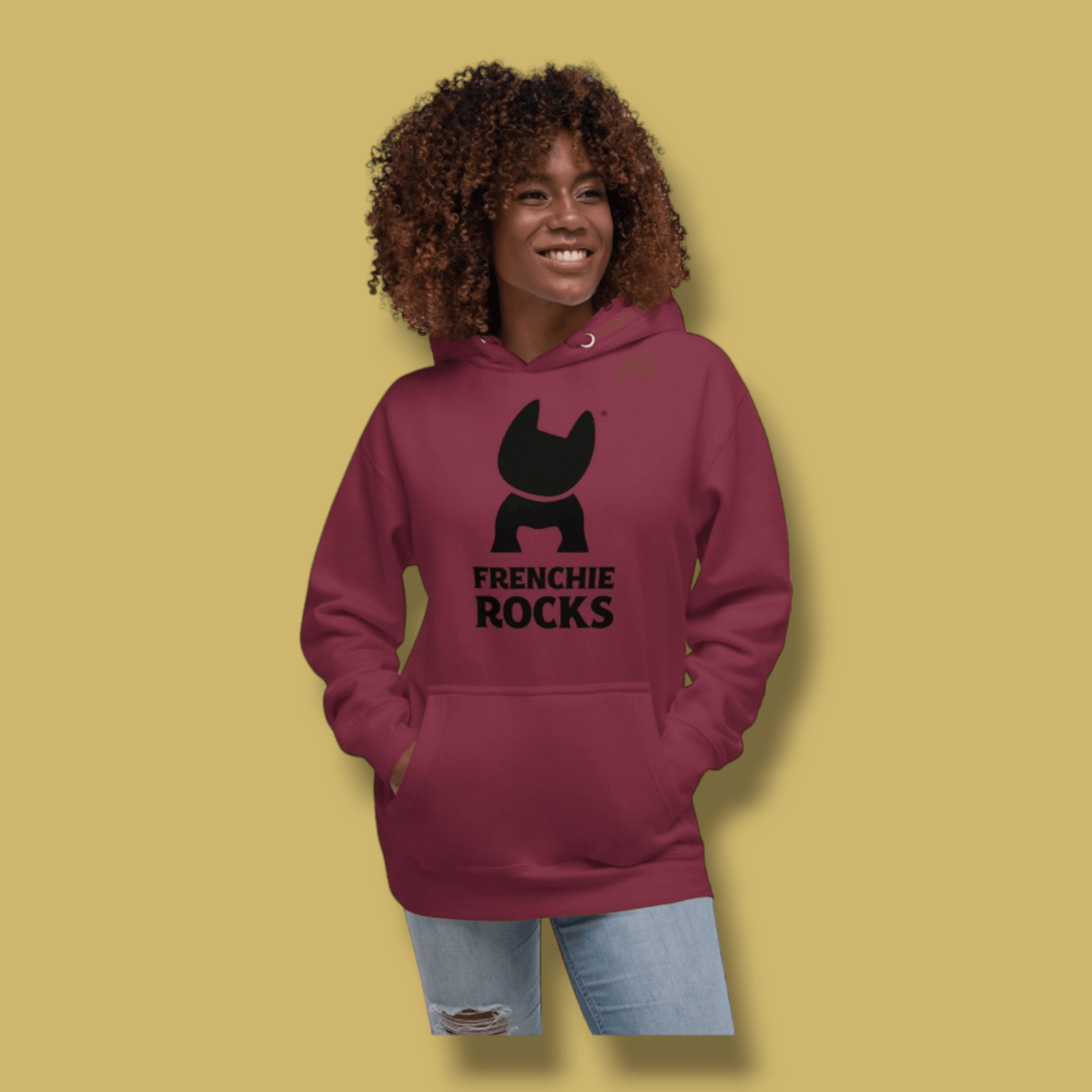 Frenchie Rocks Black Logo Hoodie - Frenchie Rocks