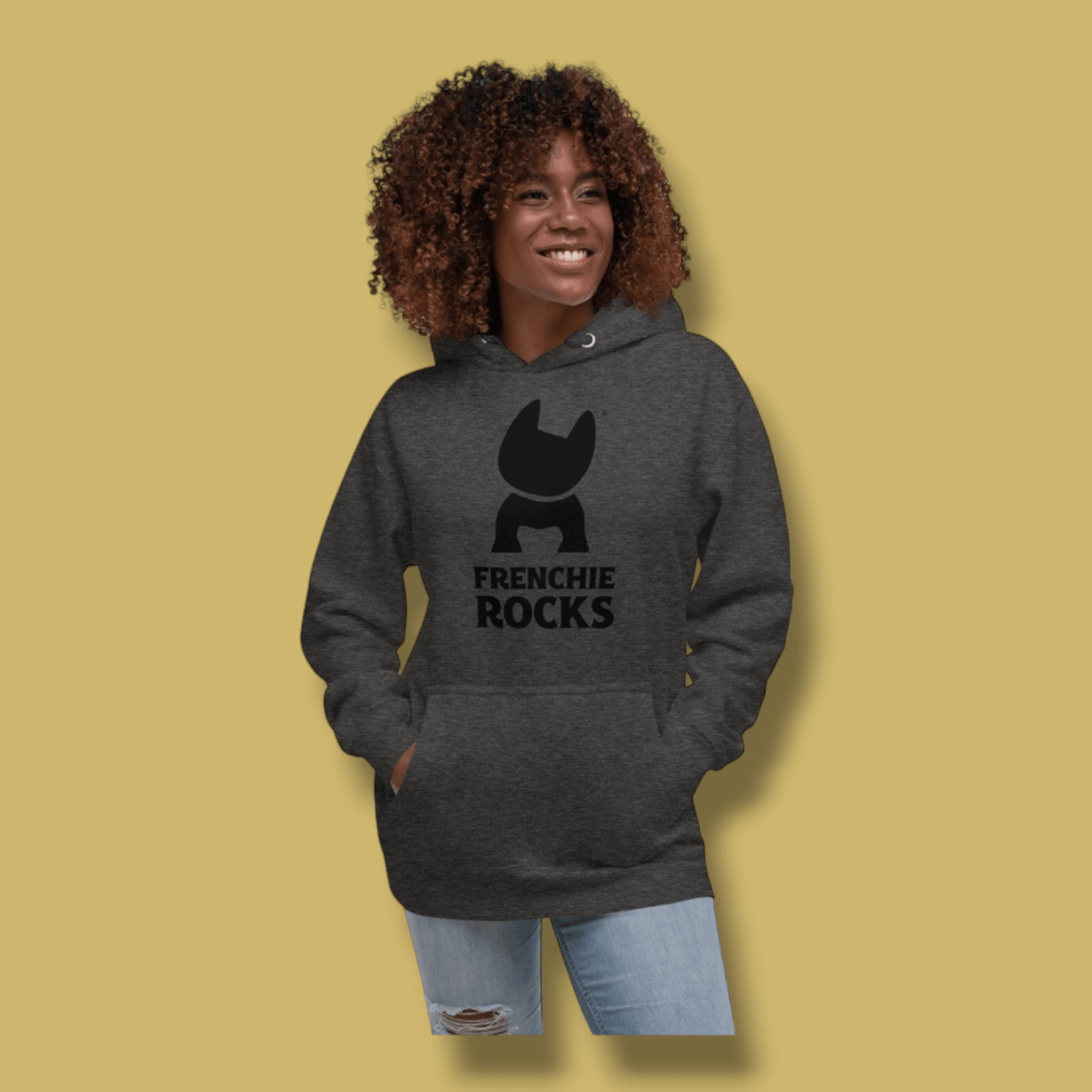 Frenchie Rocks Black Logo Hoodie - Frenchie Rocks