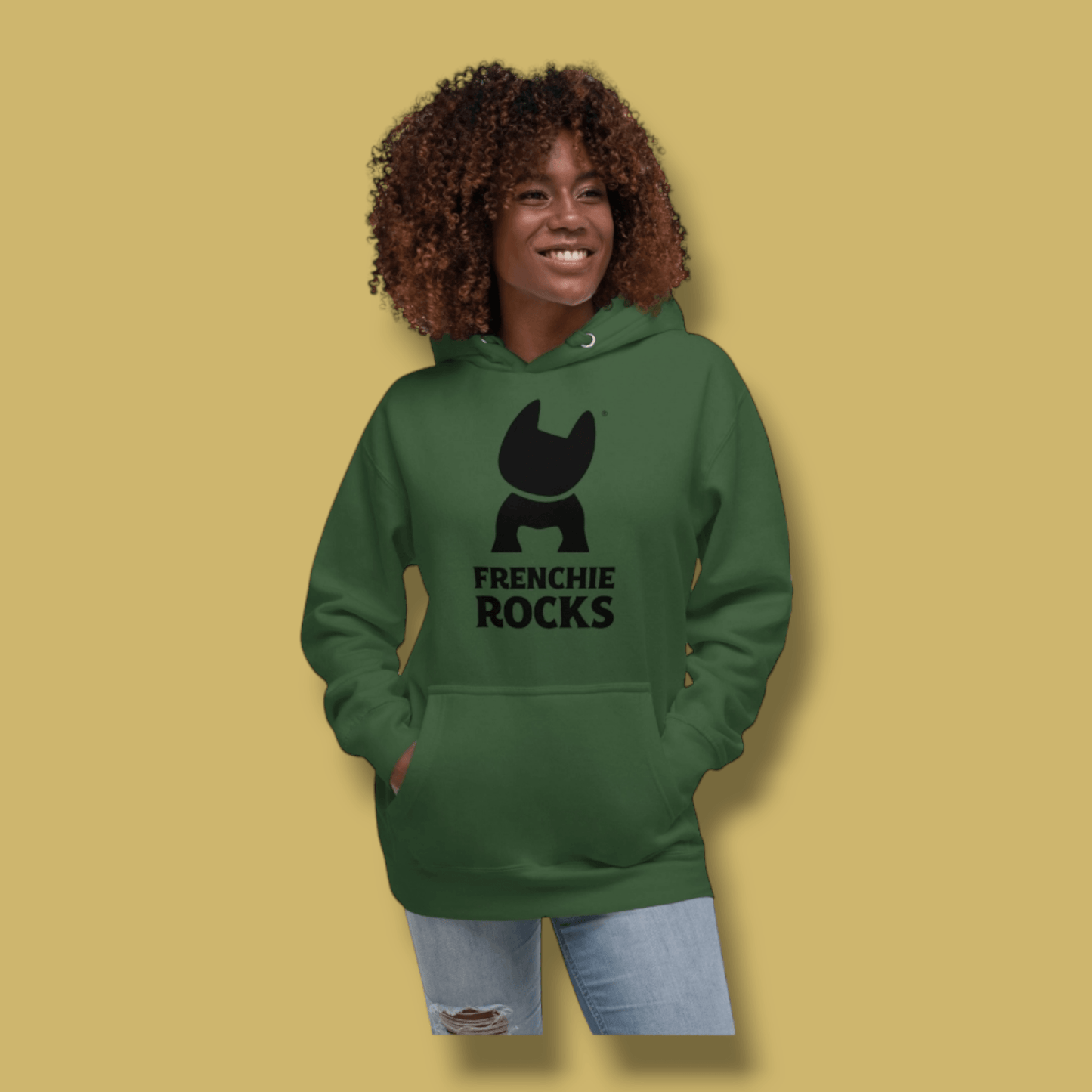 Frenchie Rocks Black Logo Hoodie - Frenchie Rocks