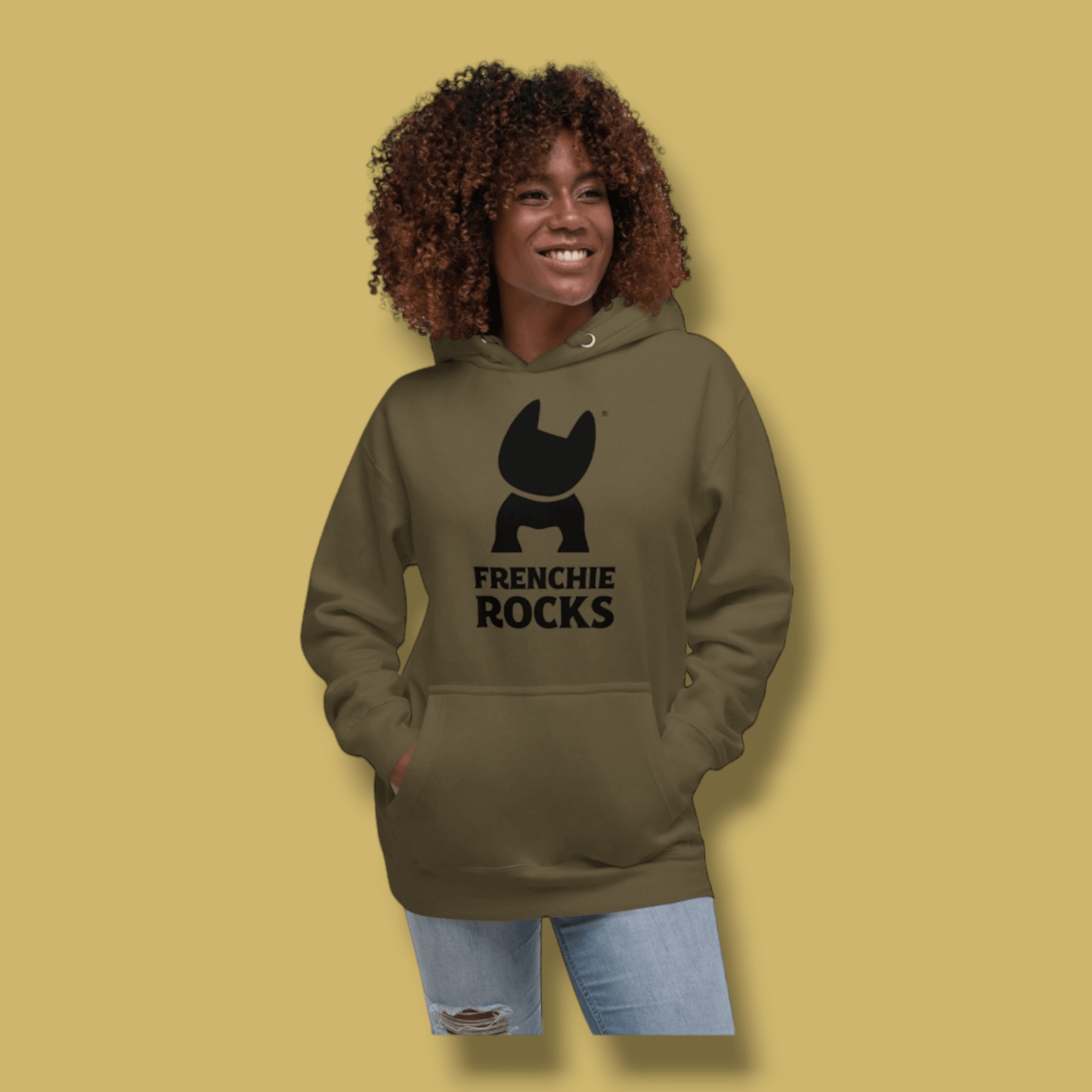 Frenchie Rocks Black Logo Hoodie - Frenchie Rocks