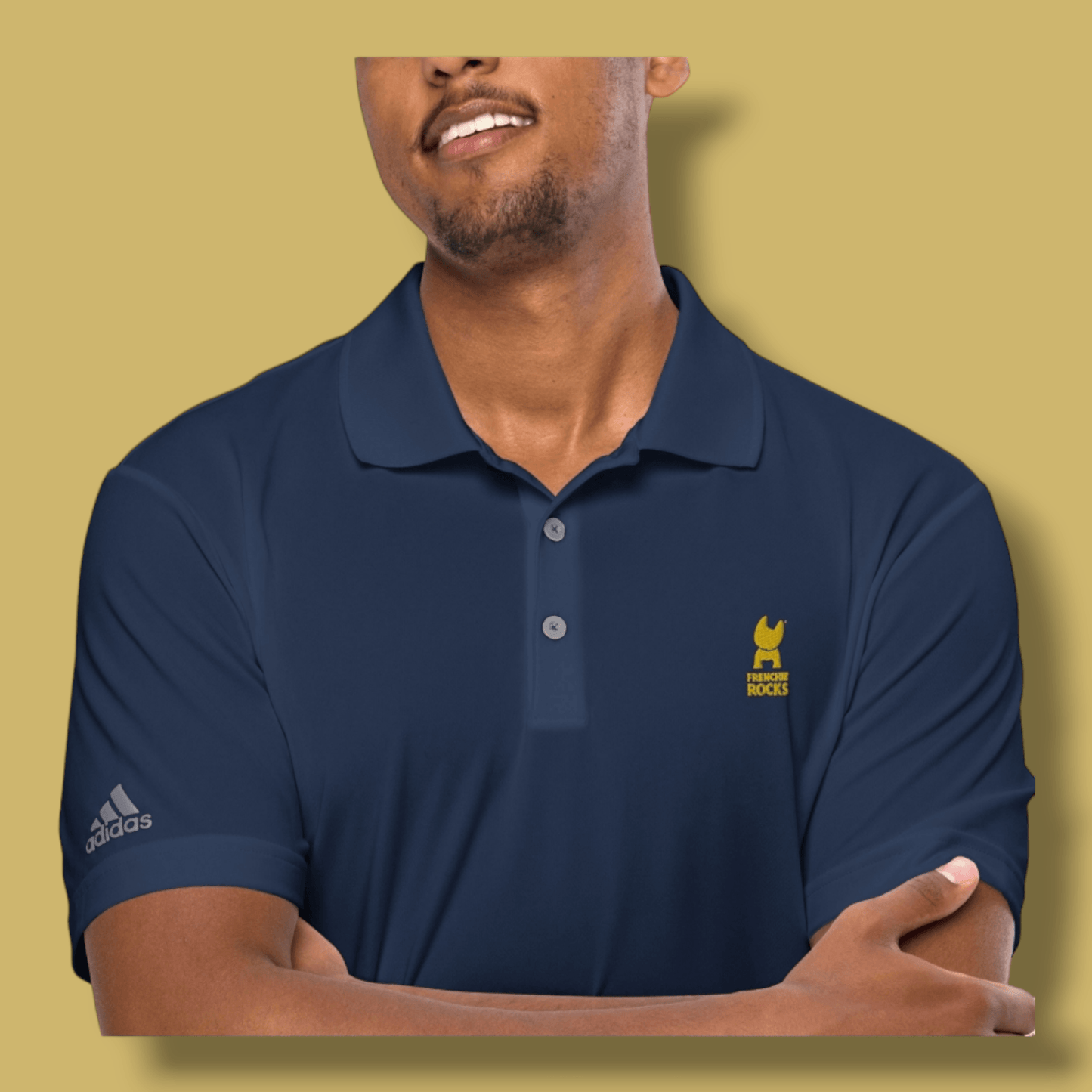 Frenchie Rocks Embroidered Golf Polo Shirt - Frenchie Rocks