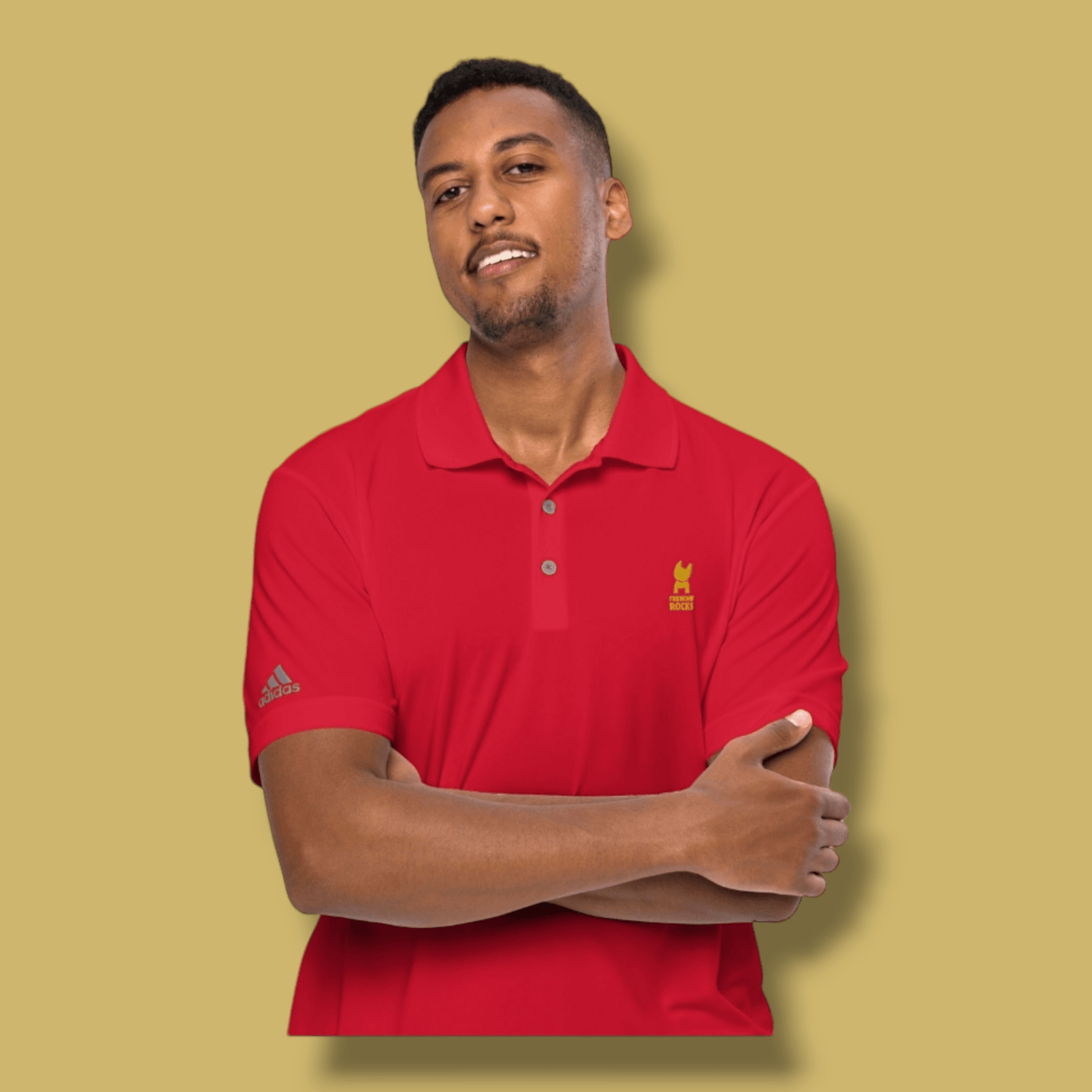 Frenchie Rocks Embroidered Golf Polo Shirt - Frenchie Rocks