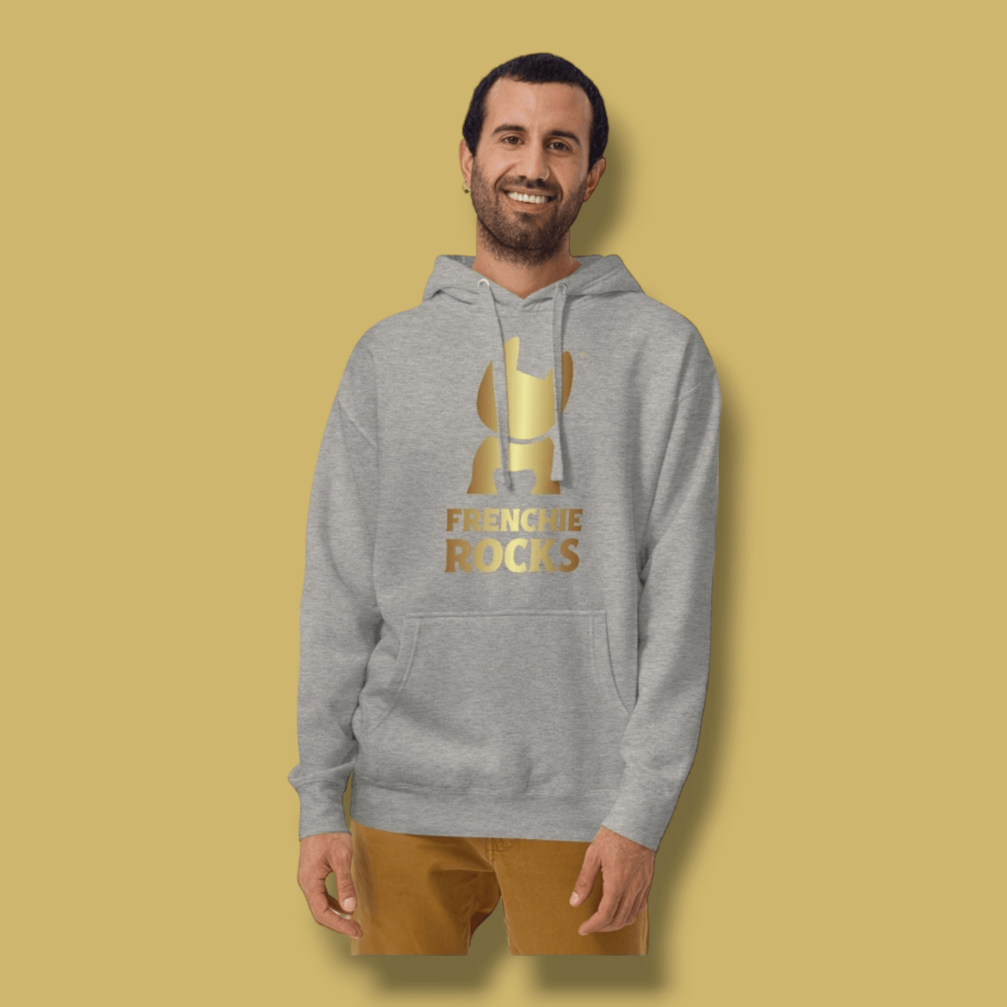 Frenchie Rocks Gold Logo Hoodie - Frenchie Rocks