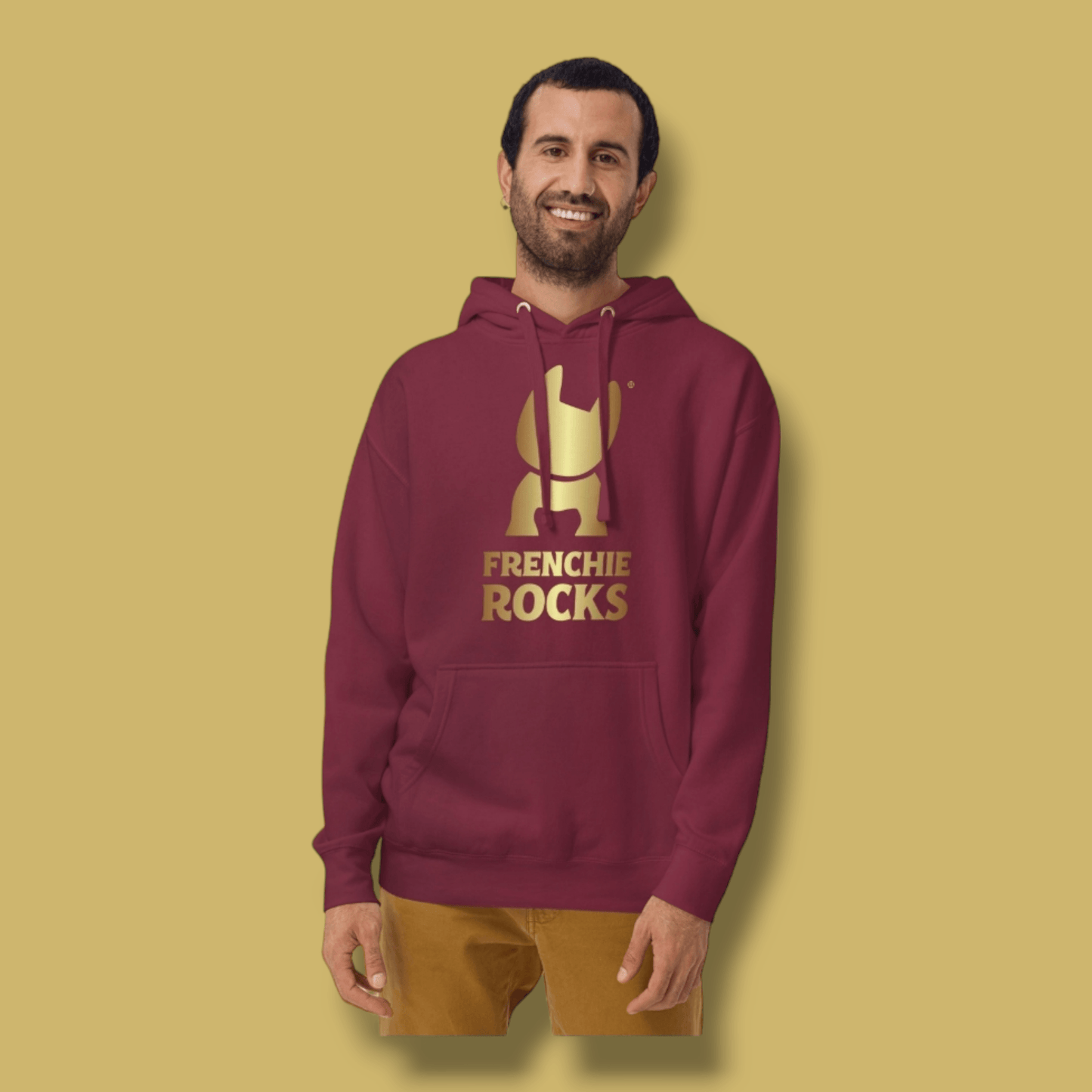 Frenchie Rocks Gold Logo Hoodie - Frenchie Rocks