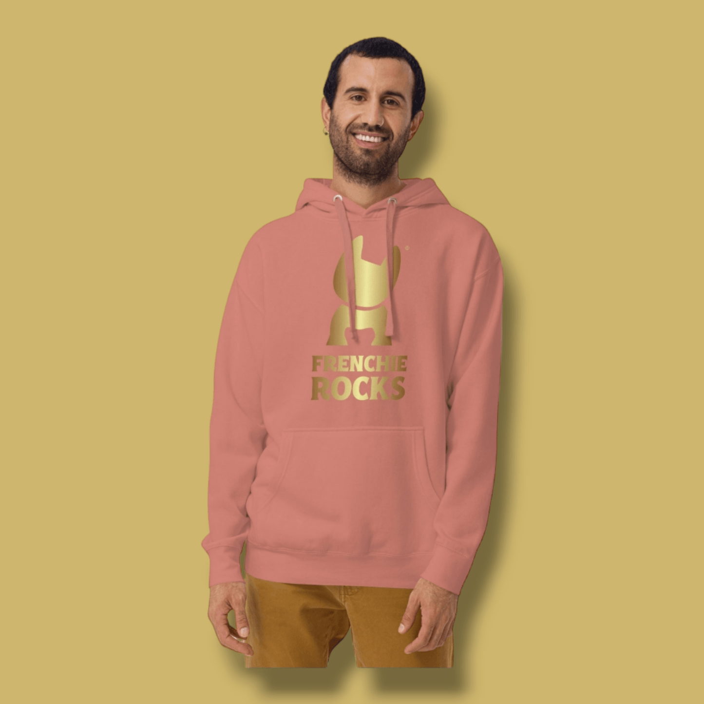 Frenchie Rocks Gold Logo Hoodie - Frenchie Rocks