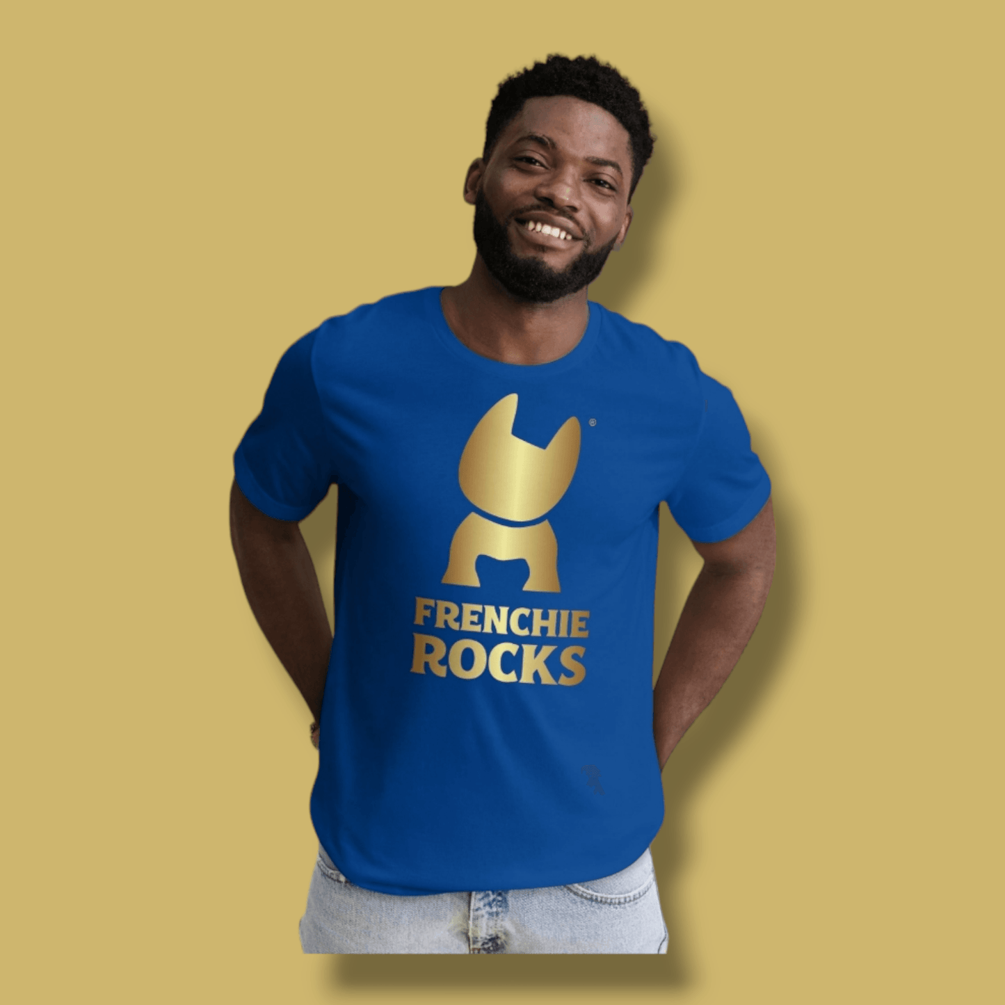 Frenchie Rocks Gold Logo T-Shirt - Frenchie Rocks