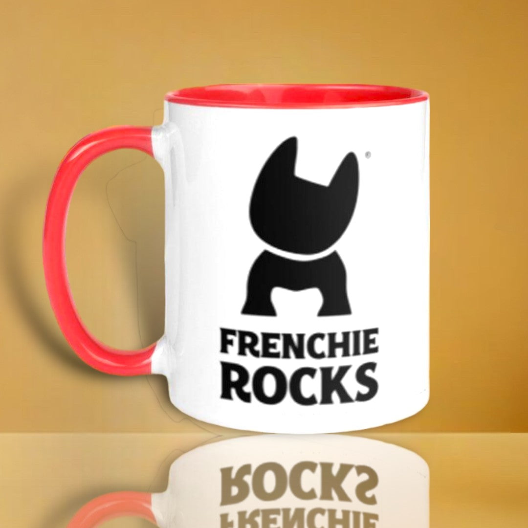 Frenchie Rocks Mug with Color Inside