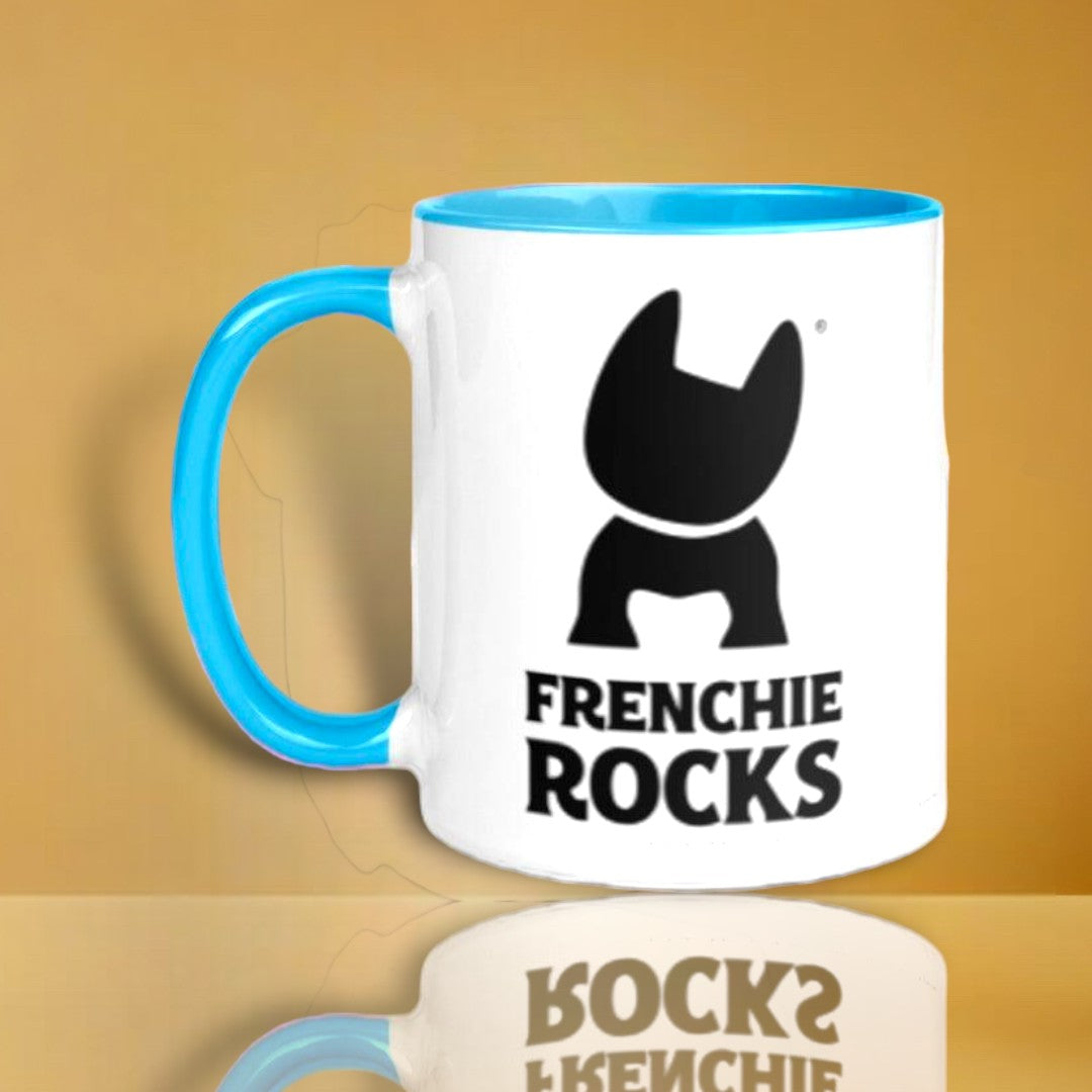 Frenchie Rocks Mug with Color Inside
