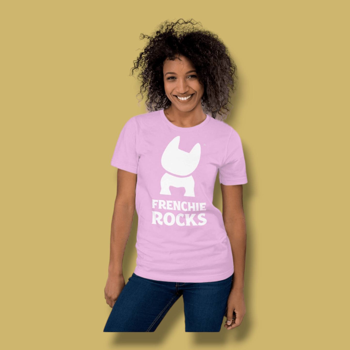 Frenchie Rocks White Logo T-Shirt - Frenchie Rocks