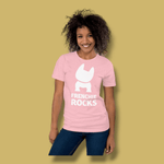 Frenchie Rocks White Logo T-Shirt - Frenchie Rocks