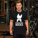 Frenchie Rocks White Logo T-Shirt - Frenchie Rocks