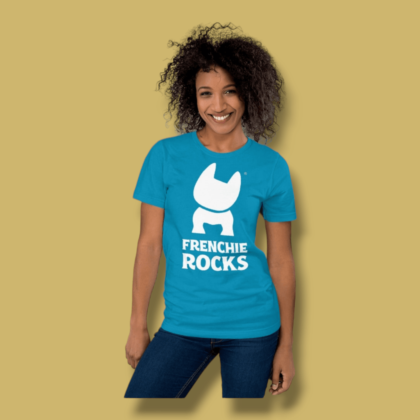 Frenchie Rocks White Logo T-Shirt - Frenchie Rocks