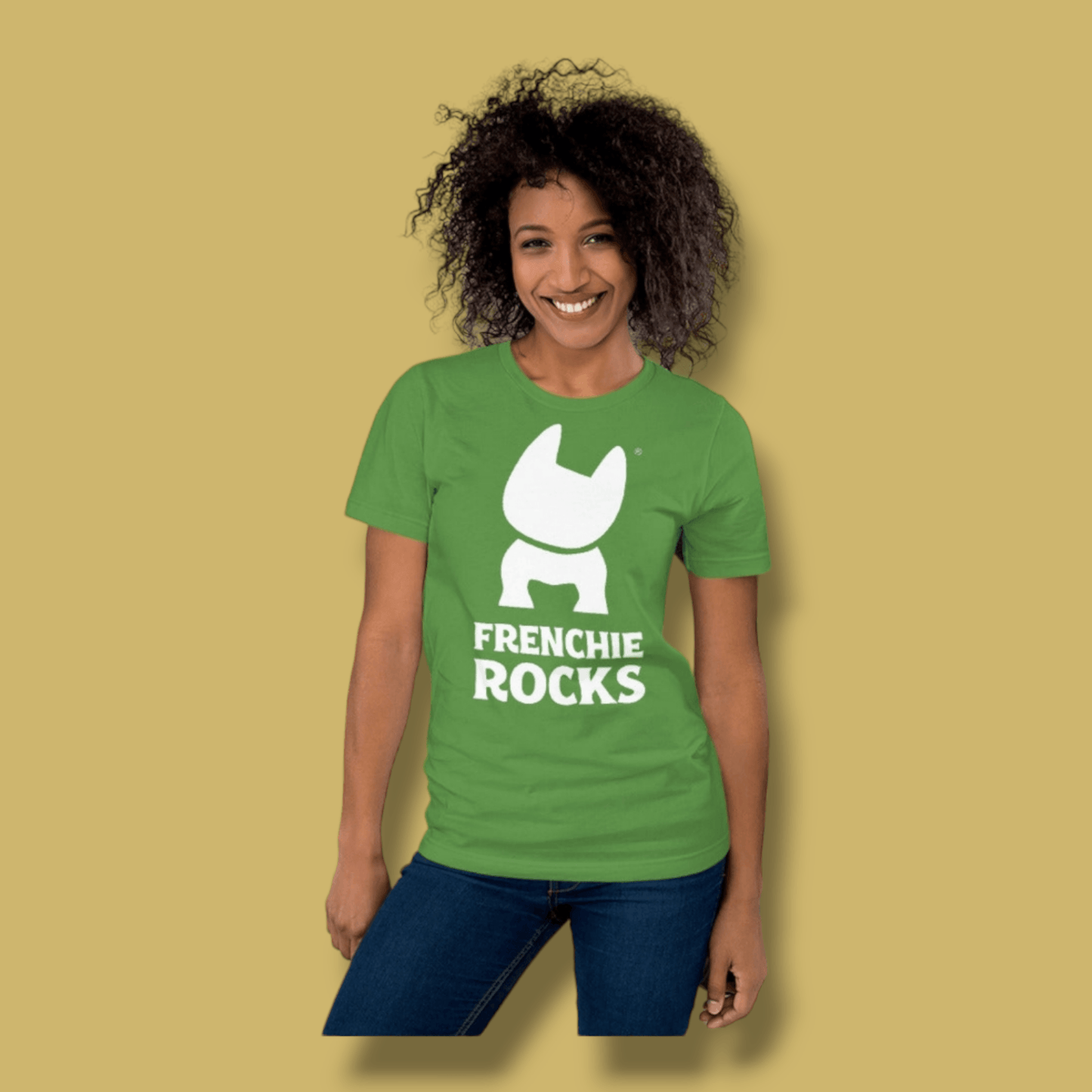 Frenchie Rocks White Logo T-Shirt - Frenchie Rocks