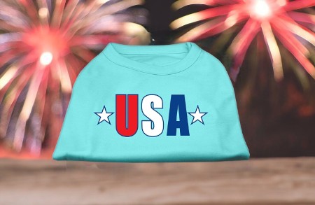 USA Star Screen Print Dog Shirt
