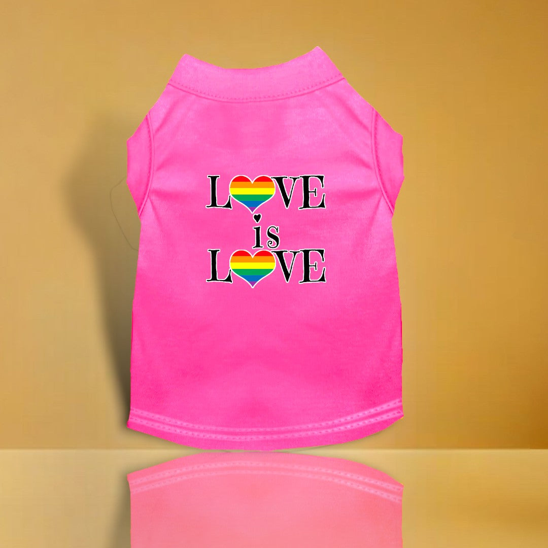 Love is Love Screen Print Dog Shirt