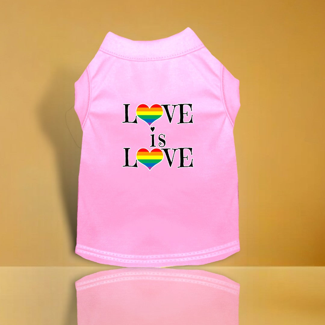 Love is Love Screen Print Dog Shirt