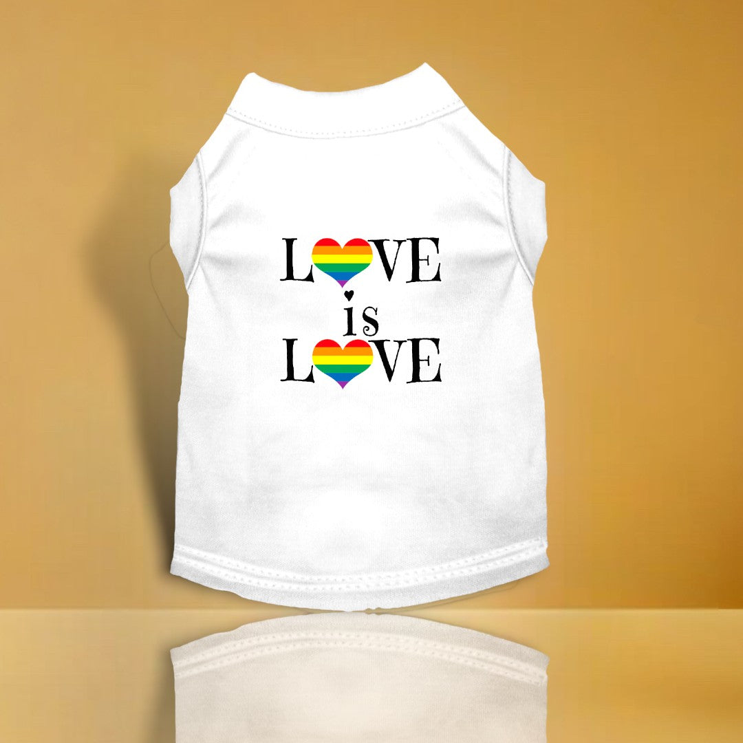 Love is Love Screen Print Dog Shirt