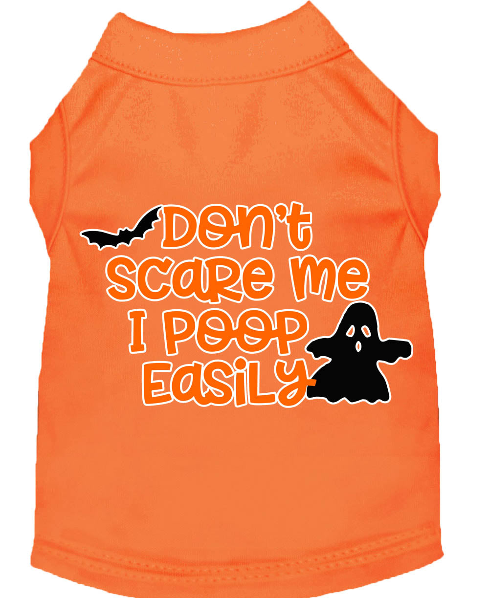 Don't Scare Me, Poops Easily Screen Print Dog Shirt