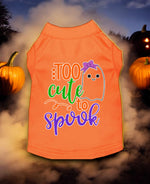 Too Cute to Spook Girly Ghost Screen Print Dog Shirt