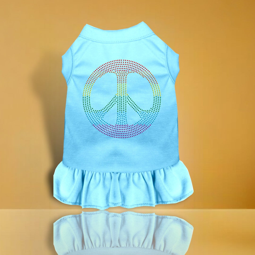 Rhinestone Rainbow Peace Dog Dress