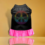 Rhinestone Rainbow Peace Dog Dress