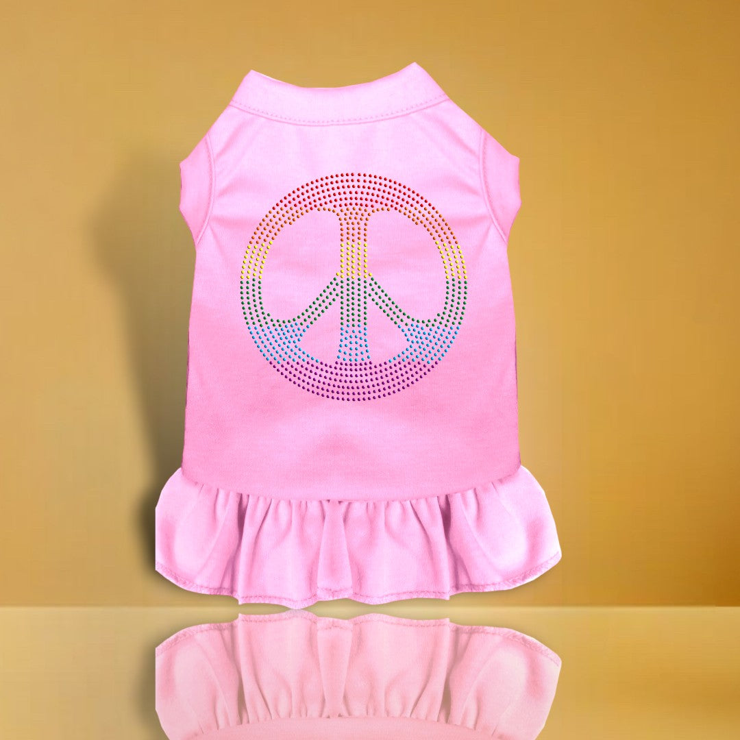 Rhinestone Rainbow Peace Dog Dress