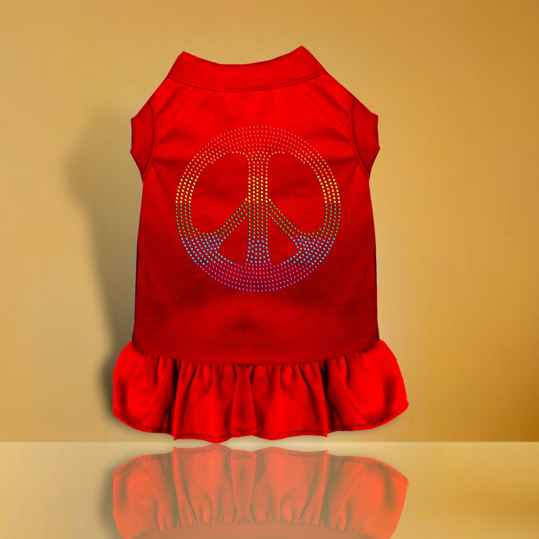 Rhinestone Rainbow Peace Dog Dress