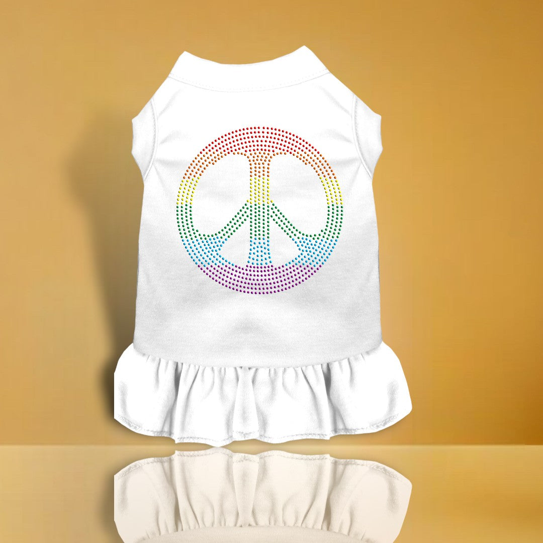 Rhinestone Rainbow Peace Dog Dress