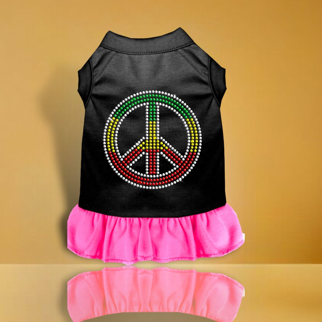 Rhinestone Rasta Peace Dog Dress