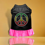 Rhinestone Rasta Peace Dog Dress