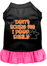 Don't Scare Me, Poops Easily Screen Print Dog Dress