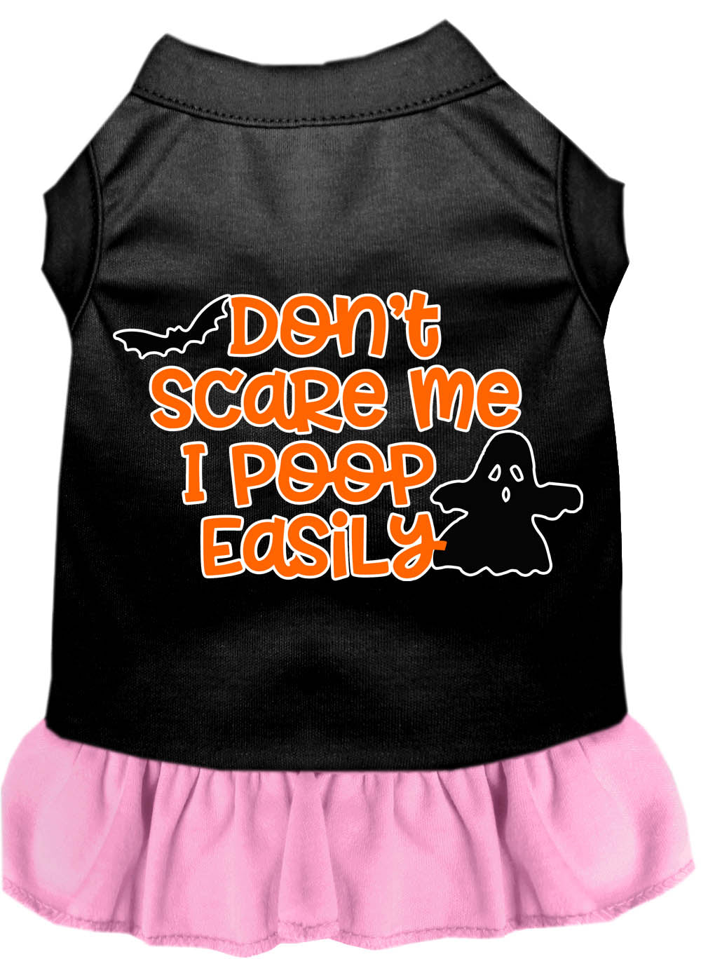 Don't Scare Me, Poops Easily Screen Print Dog Dress