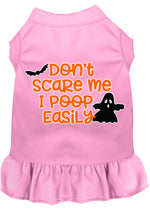 Don't Scare Me, Poops Easily Screen Print Dog Dress