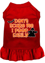 Don't Scare Me, Poops Easily Screen Print Dog Dress