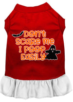 Don't Scare Me, Poops Easily Screen Print Dog Dress