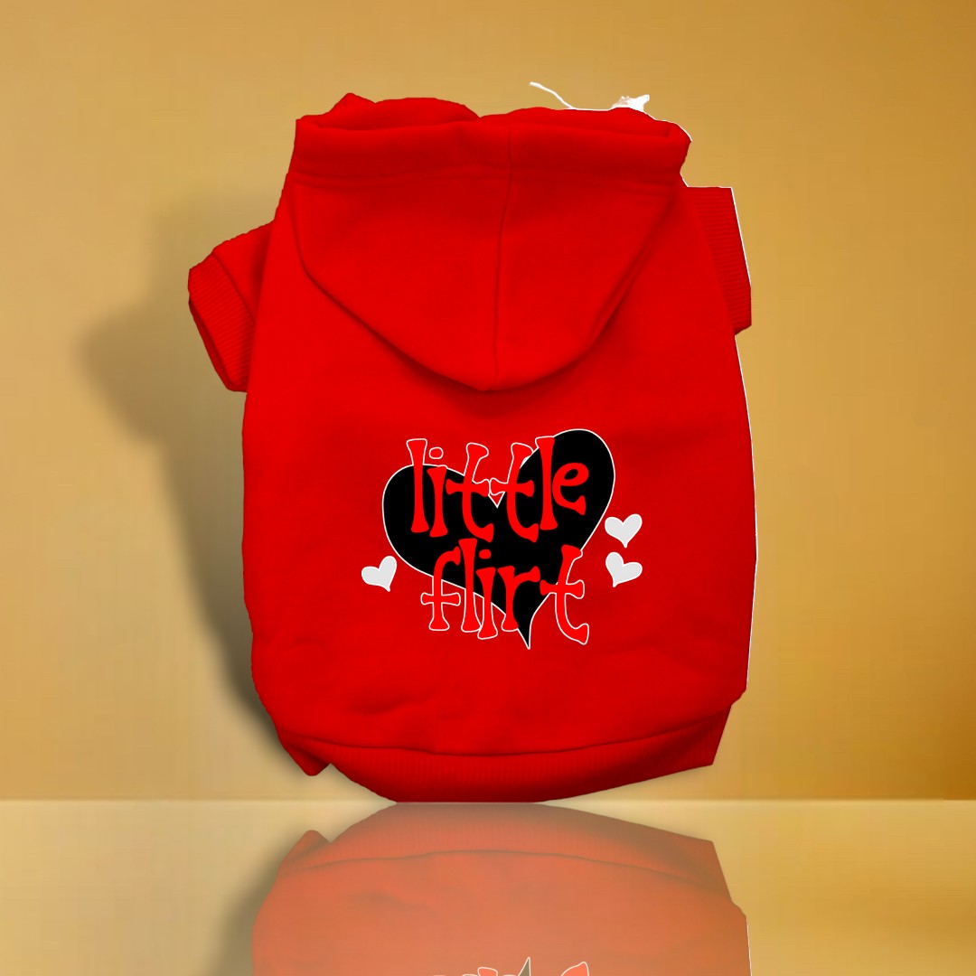 Little Flirt Screen Print Dog Hoodie