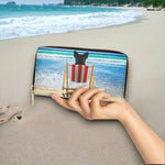 Frenchie Rocks ''Kong at the Beach'' Leather Wallet