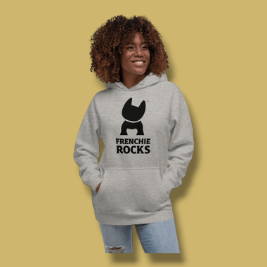 Frenchie Rocks Black Logo Hoodie - Frenchie Rocks