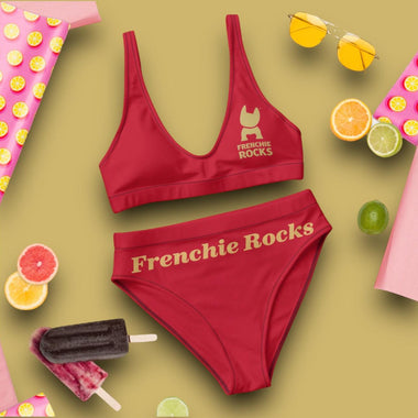 Frenchie Rocks Gold High-Waisted Bikini - Frenchie Rocks