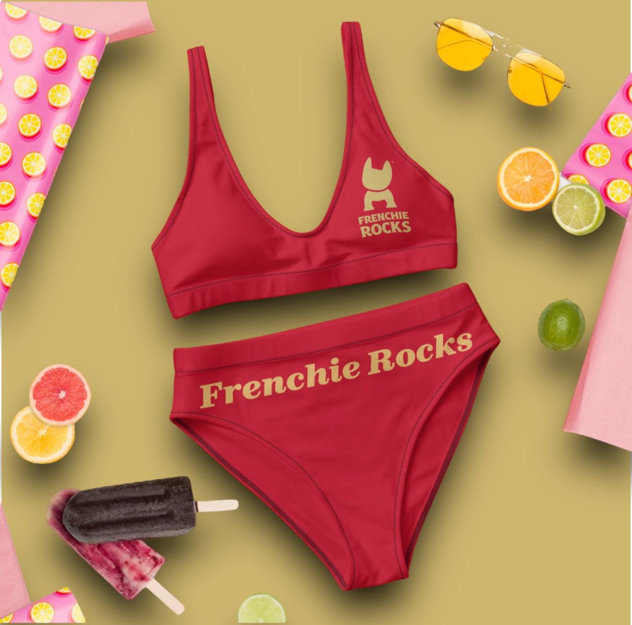 Frenchie Rocks Gold High-Waisted Bikini - Frenchie Rocks