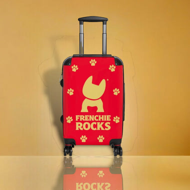 Frenchie Rocks Luggage Red