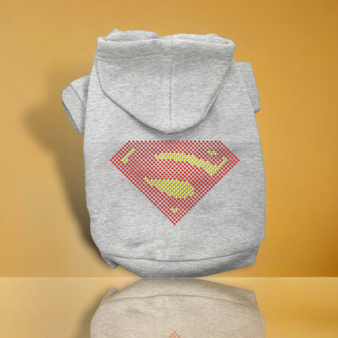 Super! Rhinestone Dog Hoodies