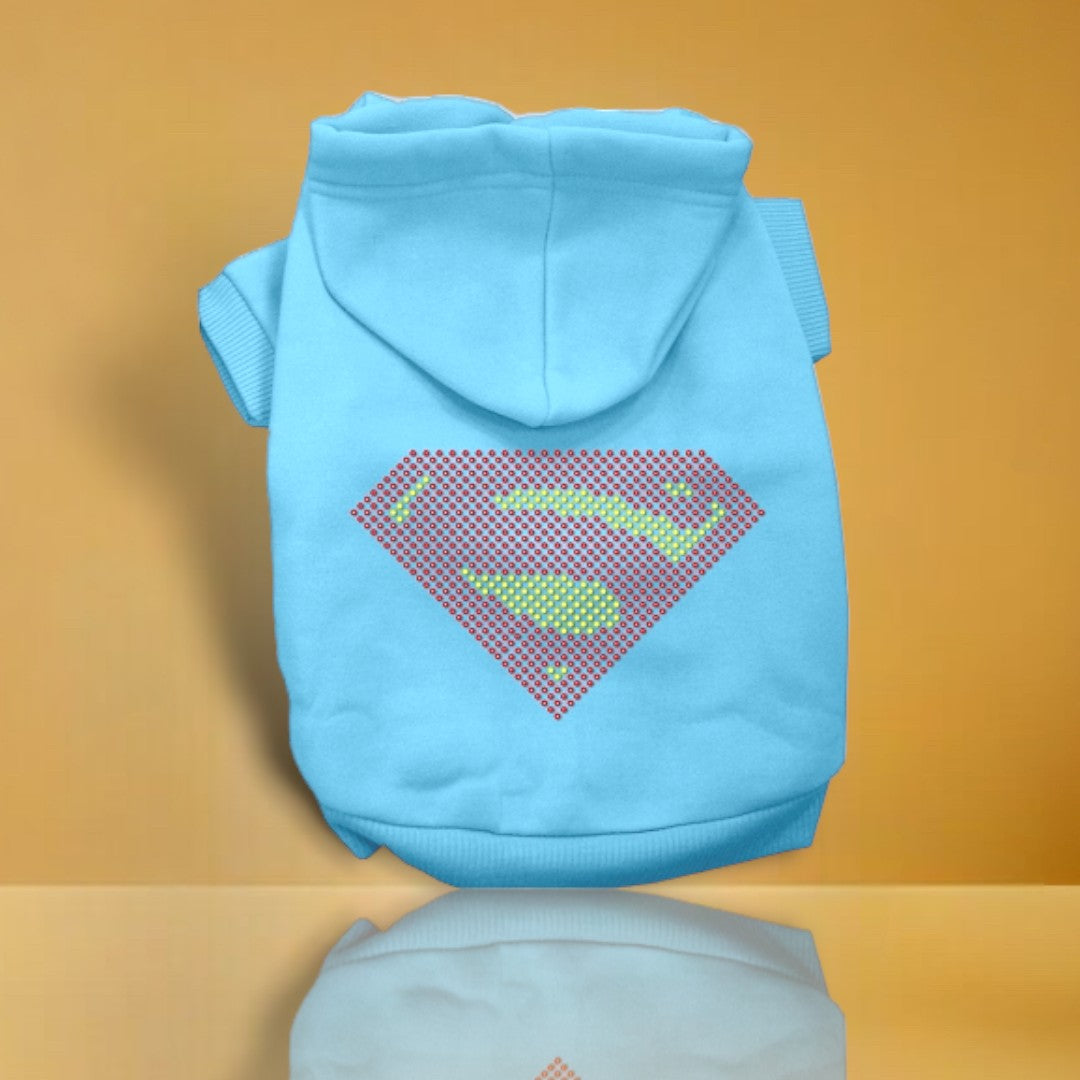 Super! Rhinestone Dog Hoodies