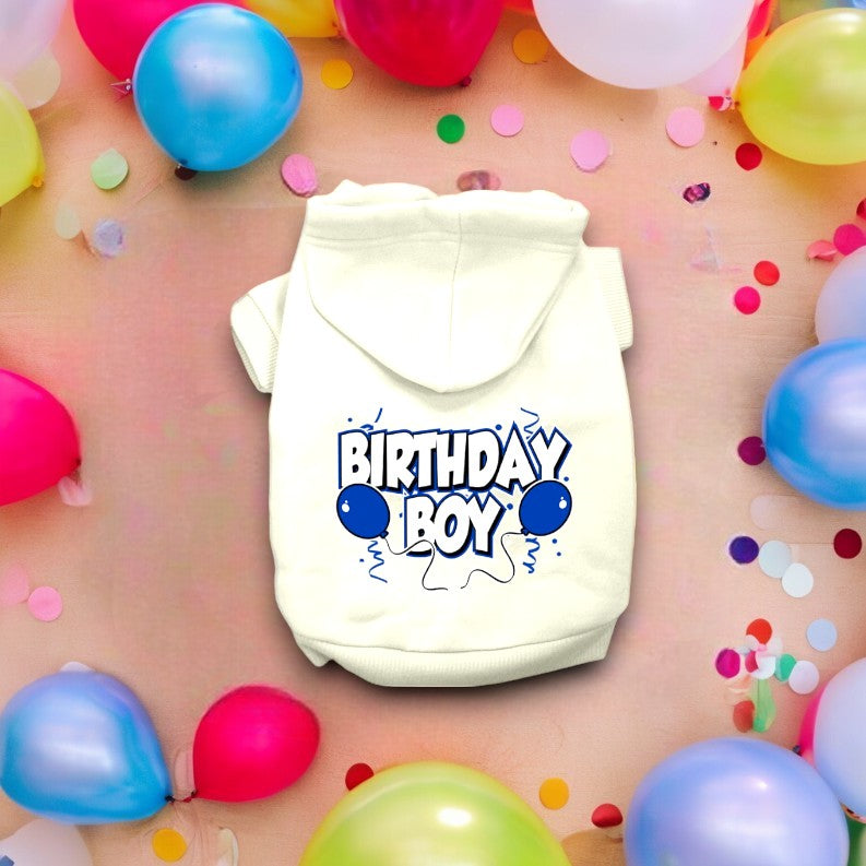 Birthday Boy Screen Print Pet Hoodies