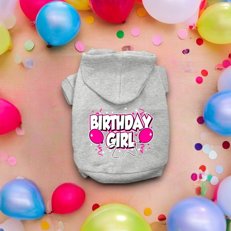 Birthday Girl Screen Print Dog Hoodies