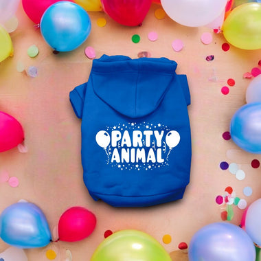 Party Animal Screen Print Dog Hoodies