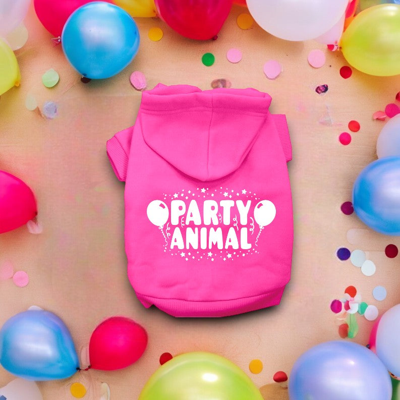 Party Animal Screen Print Dog Hoodies