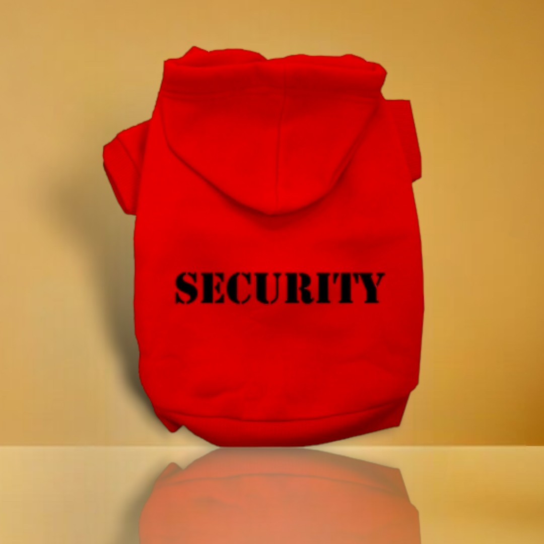 Security Screen Print Pet Hoodies